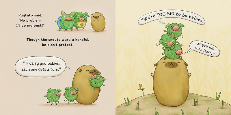 Pugtato Babysits the Snouts by Sophie Corrigan