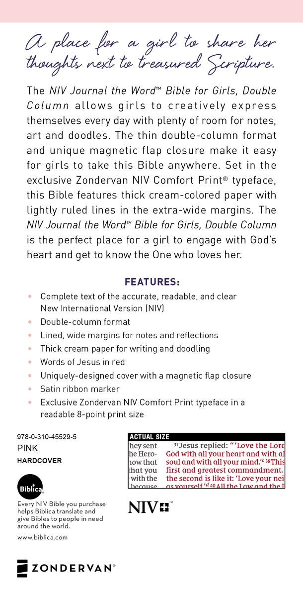 NIV Journal the Word Bible for Girls by Zondervan
