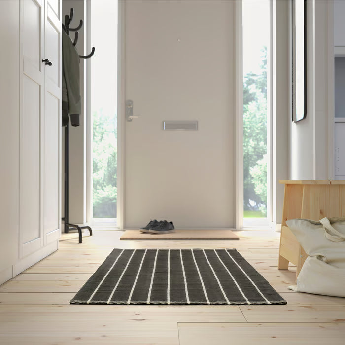 IKEA RIDSTIG Rug, flatwoven, grey/off-white, 80x180 cm (2 ' 7 "x5 ' 11 ")