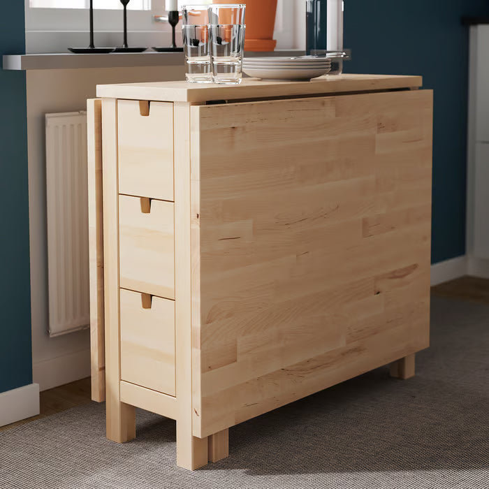 IKEA NORDEN Gateleg table, birch, 26/89/152x80 cm (10 1/4/35/59 7/8x31 1/2 ")