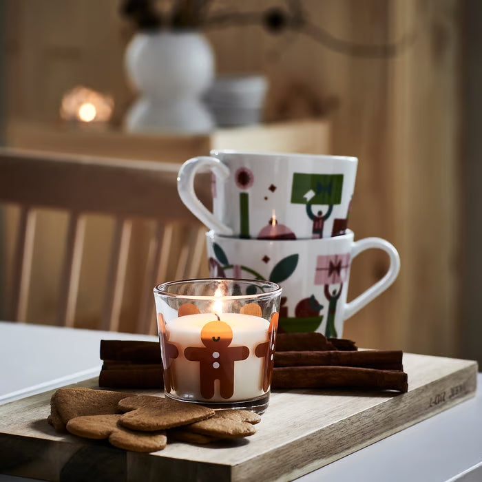 IKEA VINTERFINT Scented candle in glass, Gingerbread cookies, 25 hr