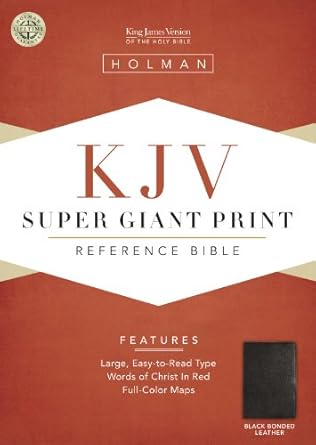 KJV Super Giant Print Reference Bible, Black Bonded Leather by Holman Bible Staff
