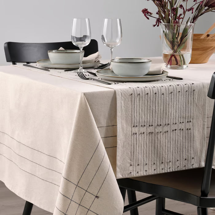 IKEA VARARV Table-runner, dark grey/natural, 35x150 cm (14x59 ")