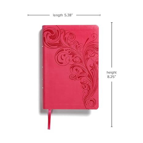KJV Large Print Personal Size Reference Bible, Pink LeatherTouch, Indexed by Holman Bible Staff