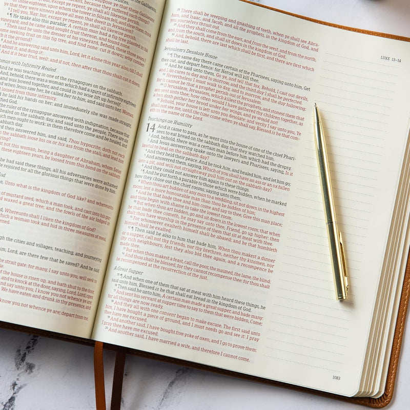 KJV Notetaking Bible, Large Print Edition, Camel Leather Touch by Holman Bible Publishers