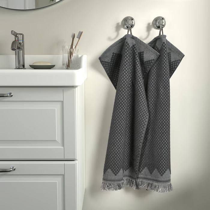 IKEA FJÄLLSTARR Hand towel, dark grey, 40x70 cm (16x28 ")