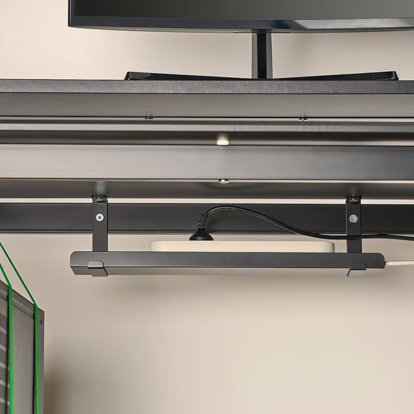 IKEA UTVISNING Gaming desk with shelf, black, 120x60 cm (47 1/4x23 5/8 ")