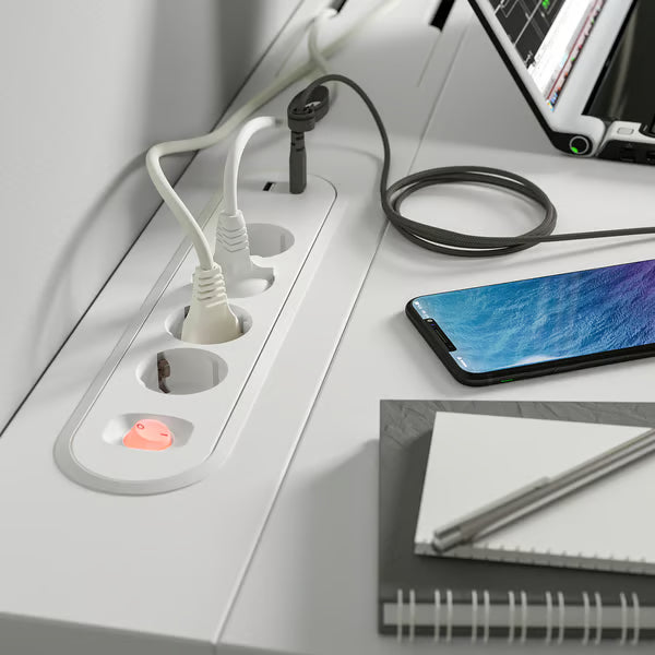 IKEA MITTZON Desk, white, 140x60 cm (55 1/8x23 5/8 ")