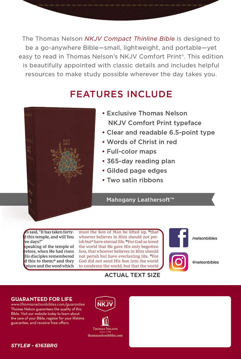 NKJV, Thinline Bible, Compact by Thomas Nelson