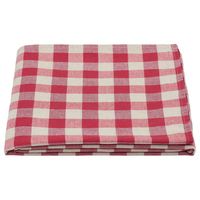 IKEA SLÖJSTJÄRT Tablecloth, white/red, 145x240 cm (57x94 ")