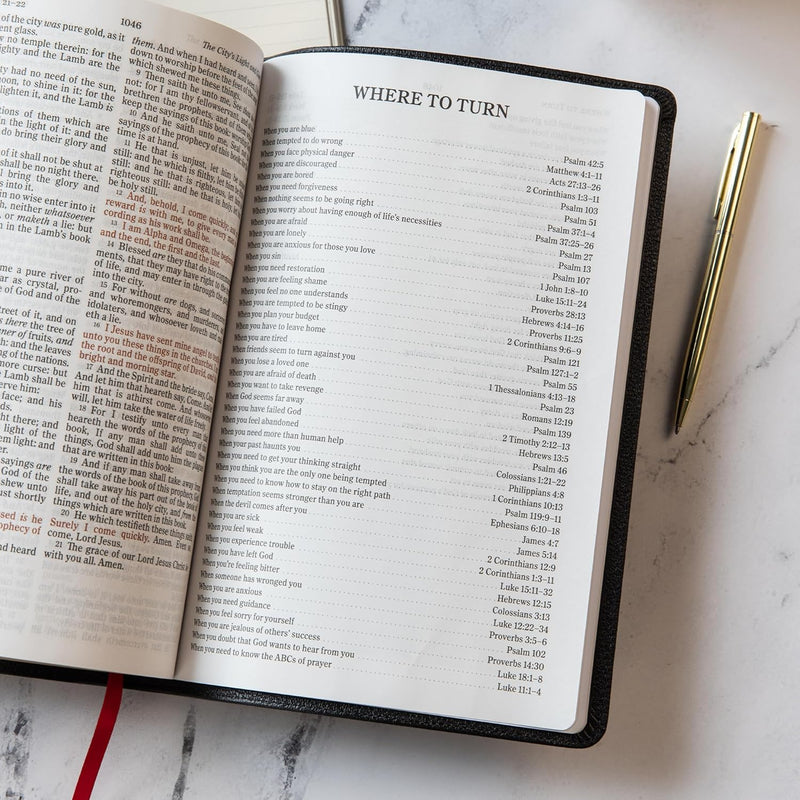 Holy Bible: King James Version, Thinline Bible – Black Genuine Leather (Large Print) by Holman Bible Publishers