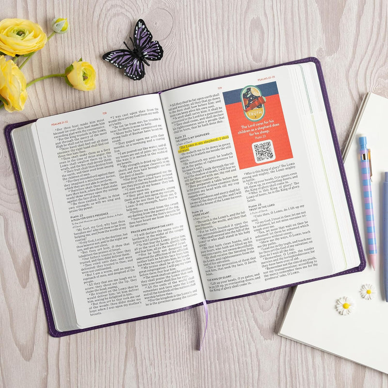 KJV Explorer Bible for Kids, Purple LeatherTouch: Placing God's Word in the Middle of God's World by Holman Bible Publishers