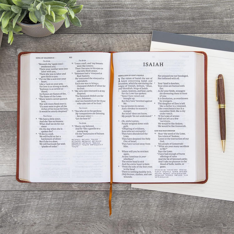 NASB Super Giant Print Reference Bible, Burnt Sienna Leather touch  by Holman Publishers