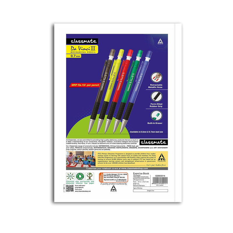 Classmate Origami Longbook - Single Line,272 X 167Mm, 172 Pages, Pack Of 12 Visit the Classmate Store