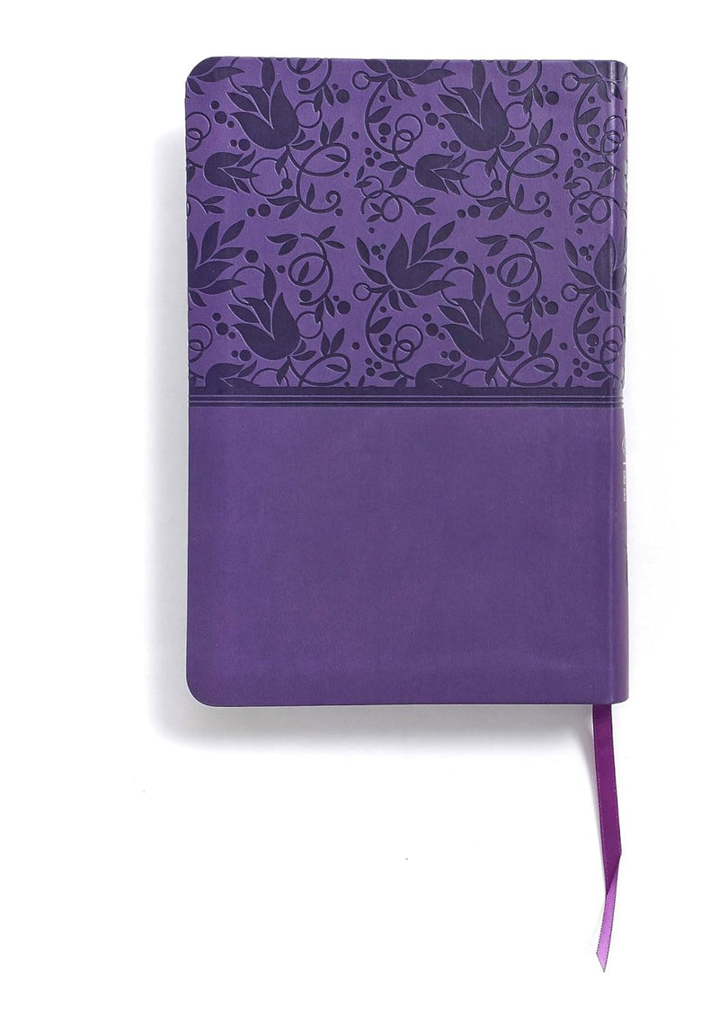 NKJV Large Print Personal Size Reference Bible, Purple Leather Touch by Holman Bible Staff