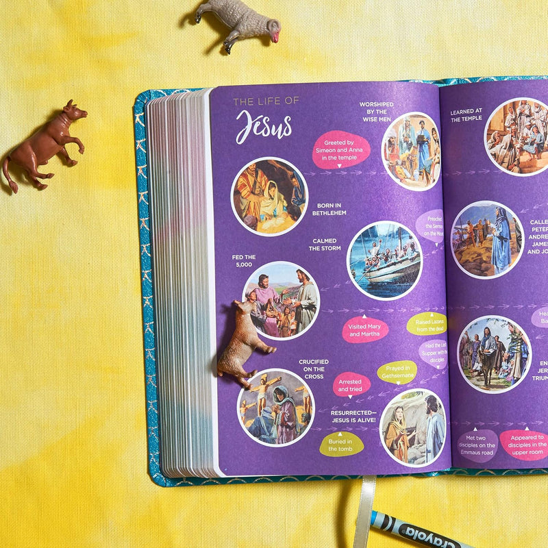 KJV Kids Bible, Aqua Leather Touch by Holman Bible Staff