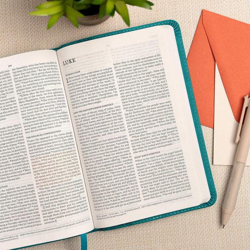 Personal Size Bible, Teal LeatherTouch  by Holman Bible Publishers