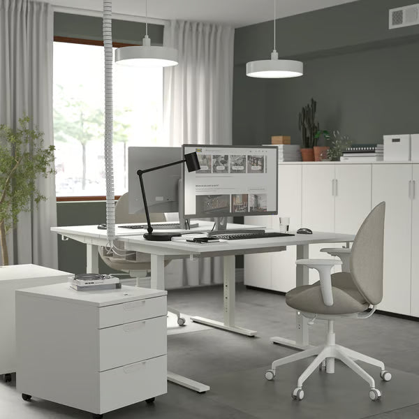 IKEA MITTZON Desk, white, 120x80 cm (47 1/4x31 1/2 ")