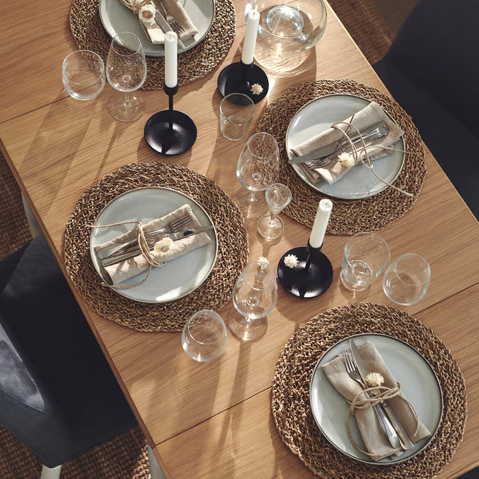 IKEA DANDERYD Drop-leaf table, oak veneer/white, 74/134x80 cm (29 1/8/52 3/4x31 1/2 ")