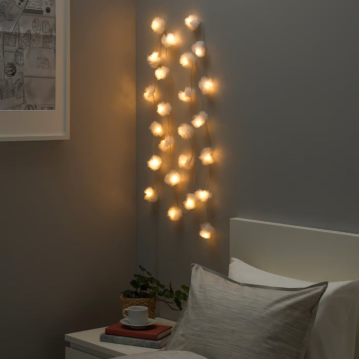 IKEA LIVSAR LED lighting chain with 24 lights, indoor/tulle white