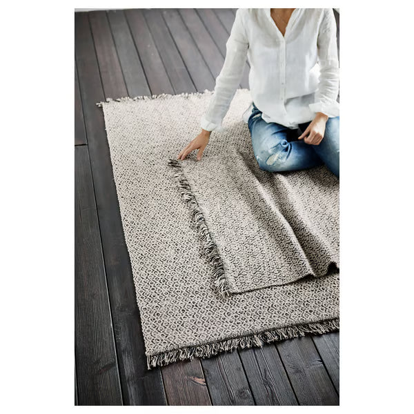 IKEA RÖRKÄR Rug, flatwoven, black/natural, 80x150 cm (31 1/2x59 ")