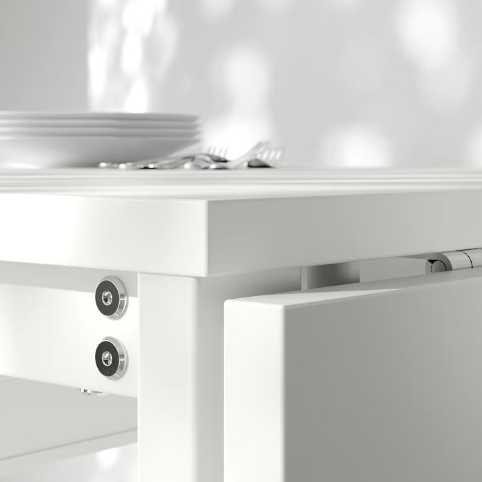 IKEA VIHALS Gateleg table, white, 39/95/151x90 cm (15 3/8/37 3/8/59 1/2x35 3/8 ")