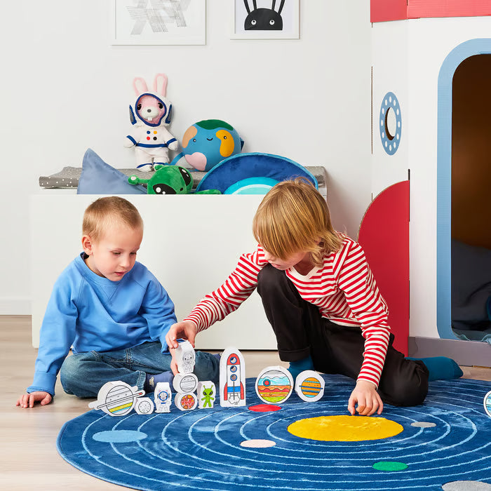 IKEA AFTONSPARV Rug, space rounded/blue, 133 cm (4 ' 4 ")