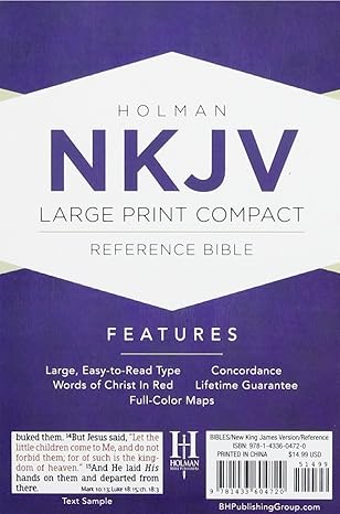 NKJV Large Print Compact Reference Bible by Holman Bible Staff