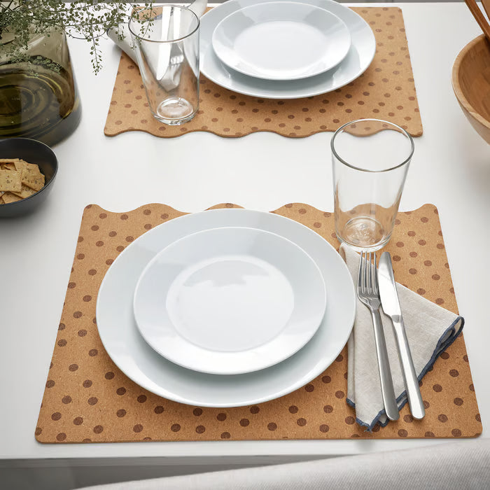 IKEA SOLABBORRE Place mat, cork/dotted, 42x32 cm (16 ½x12 ½ ")