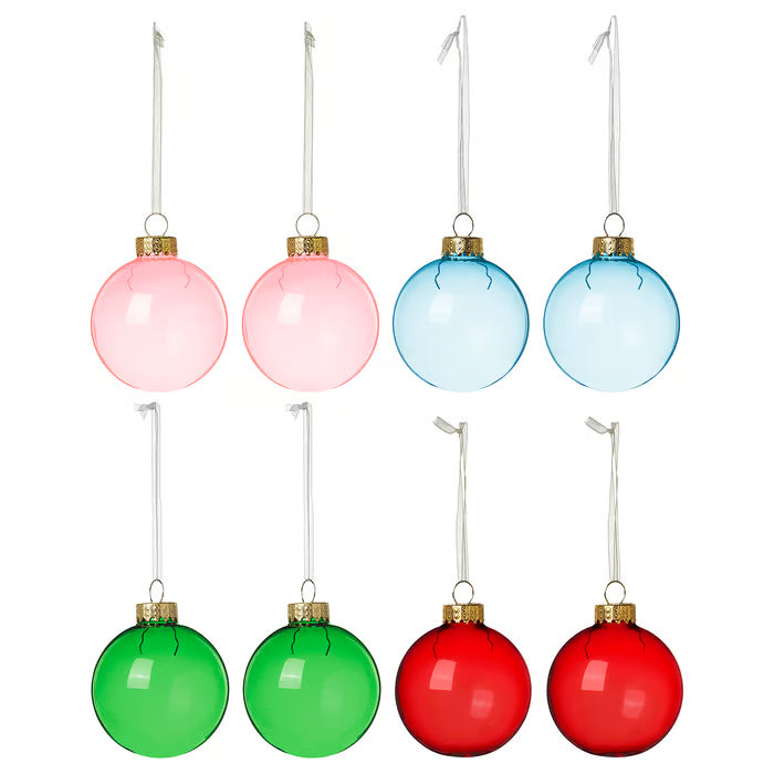 IKEA VINTERFINT Tree ornament, bauble glass/mixed colours, 6 cm (2 ¼ ")