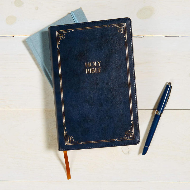 KJV Large Print Personal Size Reference Bible, Navy by Holman Bible