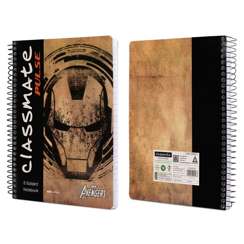 Classmate 2100128 Soft Cover 5 Subject Spiral Binding Notebook