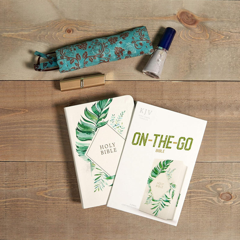 KJV On-the-Go Bible, White Floral Textured LeatherTouch by Holman Bible Publishers