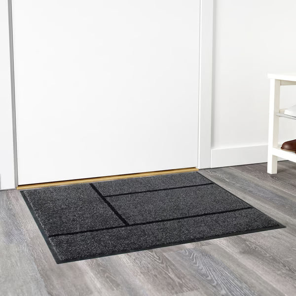 IKEA KOGE Door mat, grey/black, 69x90 cm (2 ' 3 "x2 ' 11 ")
