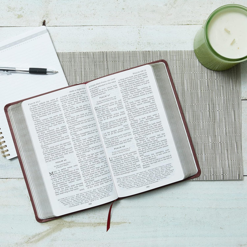NKJ Thinline Reference Bible, Burgundy, Leathersoft by Thomas Nelson