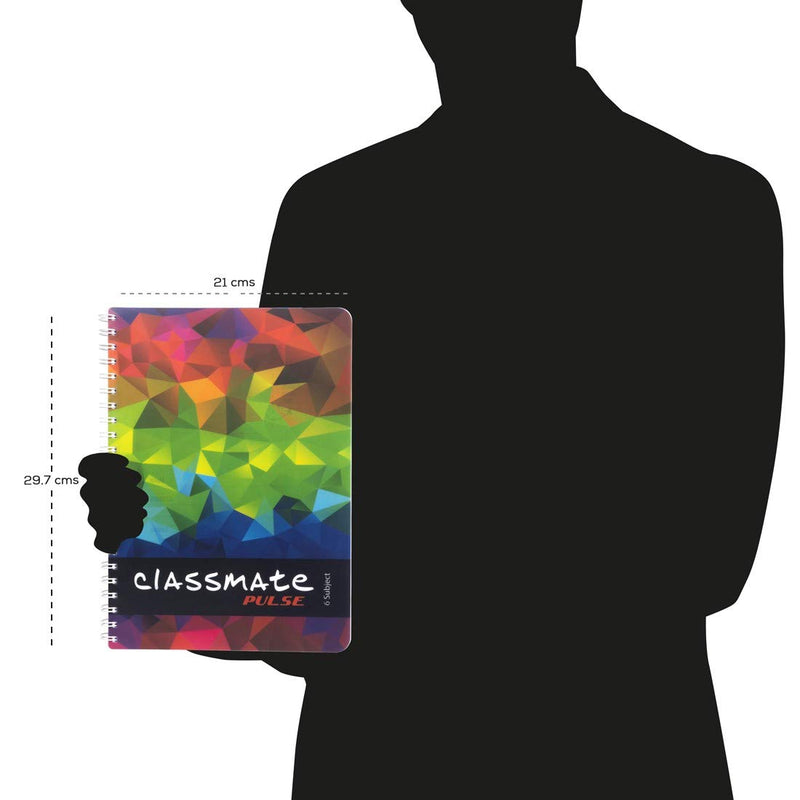 Classmate Pulse 6-Subject Spiral Notebook | Single Line, 300 Pages, A4 Size