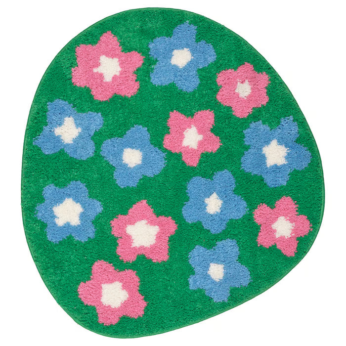 IKEA VATTENSKRUV Bath mat, floral pattern/multicolour, 60x65 cm (24x26 ")