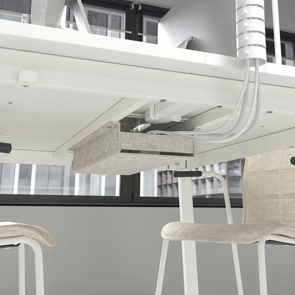 IKEA MITTZON Conference table, white, 140x108x75 cm (55 1/8x42 1/2x29 1/2 ")