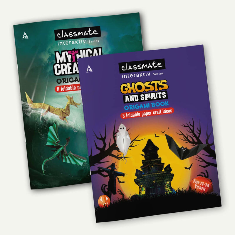 Classmate Interaktiv Origami Craft Book (Pack of 2 ) - Mythical Creatures and Ghosts & Spirits, Multicolor (2661002) Visit the Classmate Store