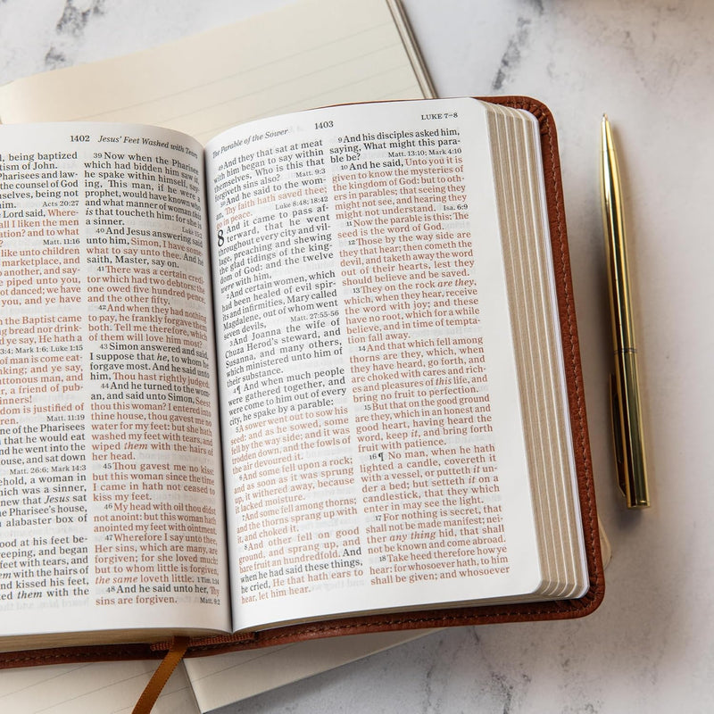 : KJV Großdruck-Kompaktreferenzbibel, Burnt Sienna Leather Touch von Holman Bible Publishers