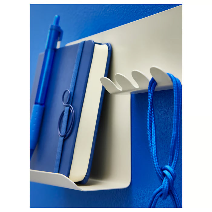 IKEA HAVREKROSS Wall organiser w hooks, light grey-beige, 23x13 cm (9x5 ")