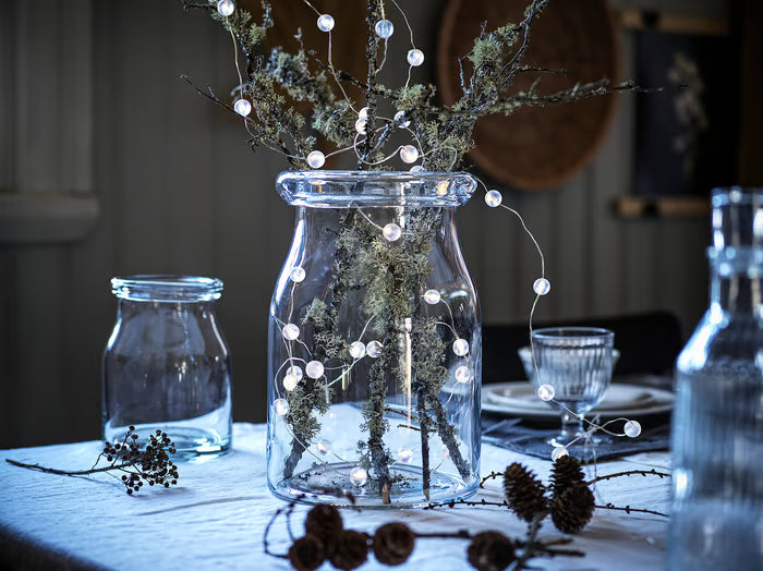 IKEA SNÖYRA LED lighting chain with 40 lights, indoor/battery-operated silver-colour