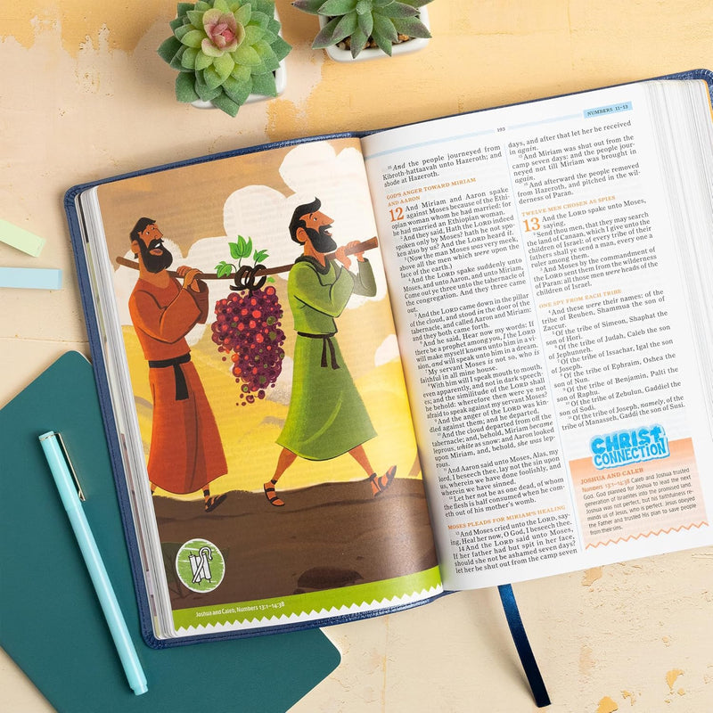 KJV One Big Story Bible, Royal Blue Leather Touch by Holman Bible Publishers