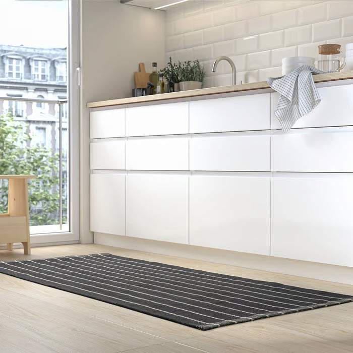 IKEA RIDSTIG Rug, flatwoven, grey/off-white, 80x180 cm (2 ' 7 "x5 ' 11 ")