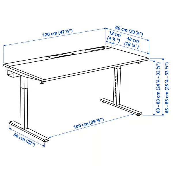 IKEA MITTZON Desk 120x60 cm (47 1/4x23 5/8 ")