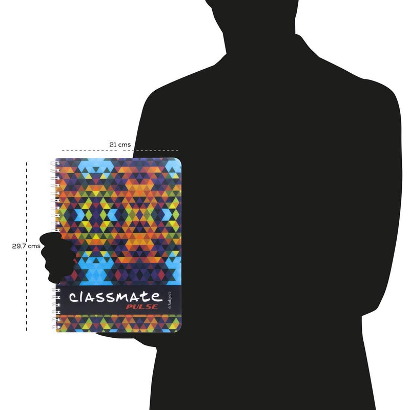 Classmate Pulse 6 Subject Spiral Notebook - Pack of 1