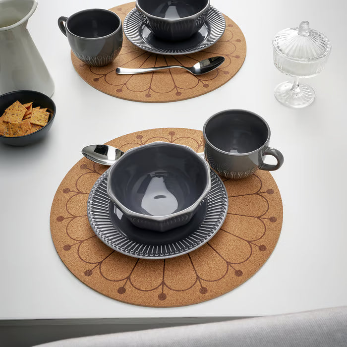 IKEA SVARTVIDE Place mat, cork/patterned, 35 cm (14 ")