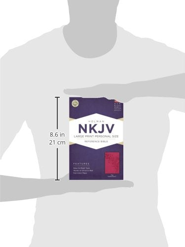 NKJV Large Print Personal Size Reference Bible, Pink LeatherTouch by Holman Bible Staff
