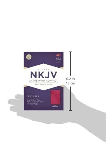 NKJV Large Print Compact Reference Bible, Pink Leather Touch by Holman Bible Staff