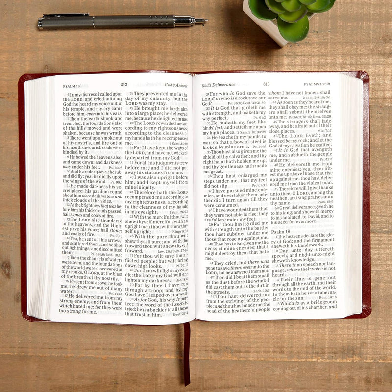 KJV Large Print Personal Size Reference Bible, Brown LeatherTouch by Holman Bible Staff